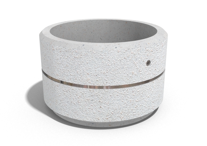 ROUND CONCRETE PLANTER 17 exposed aggregate