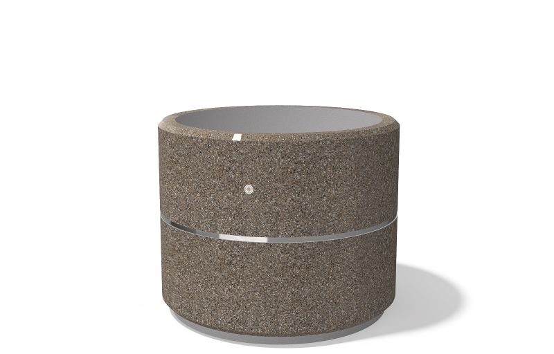 ROUND CONCRETE PLANTER 26 exposed aggregate
