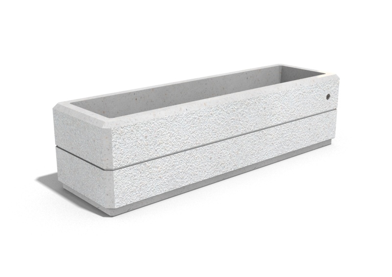 RECTANGULAR CONCRETE PLANTER 129 exposed aggregate