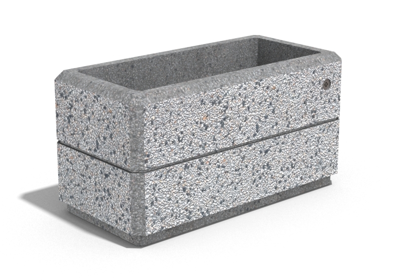 RECTANGULAR CONCRETE PLANTER 174 exposed aggregate