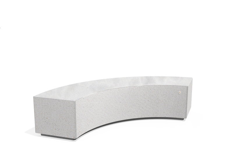 Concrete Benches 268 T seat polished, sides exposed aggregate