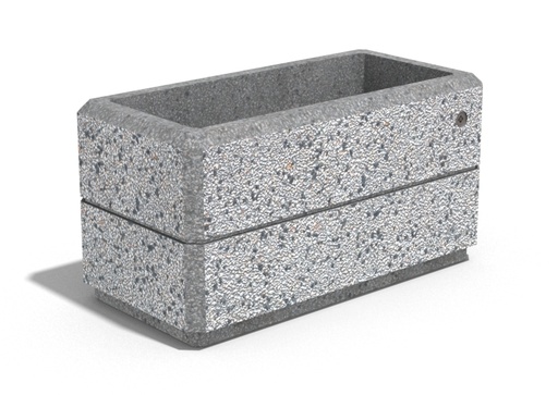 RECTANGULAR CONCRETE PLANTER 174 exposed aggregate