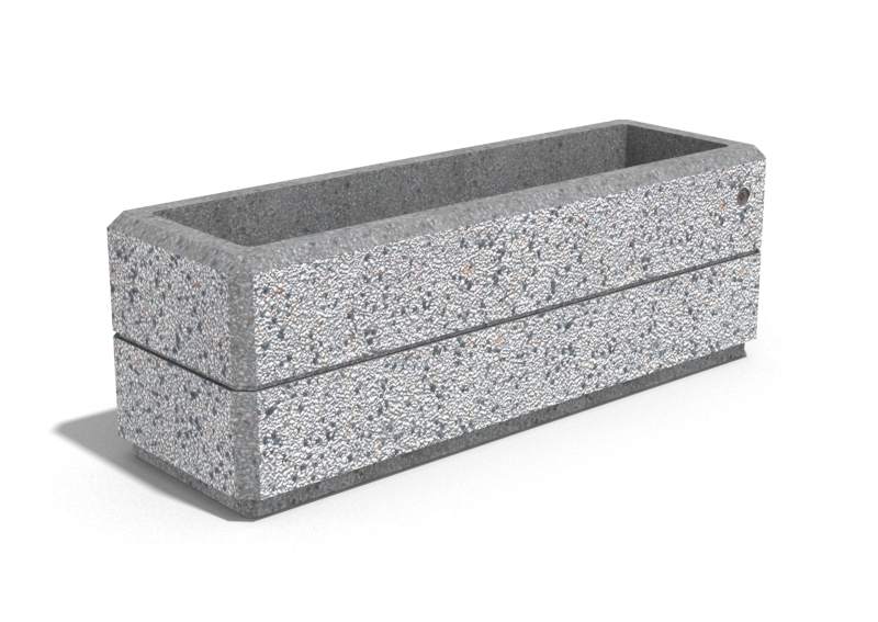 RECTANGULAR CONCRETE PLANTER 176 exposed aggregate