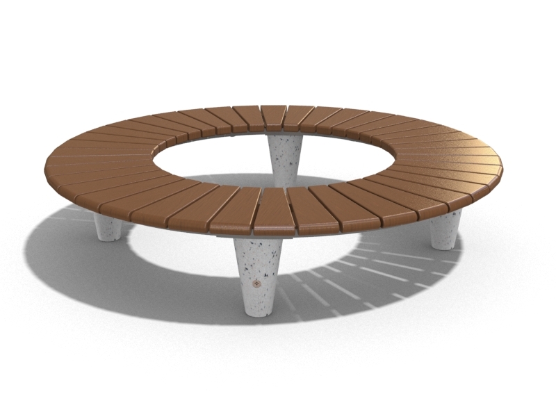 CONCRETE ROUND BENCH 151 ES exposed aggregate