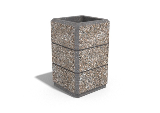 SQUARE CONCRETE PLANTER 76 exposed aggregate