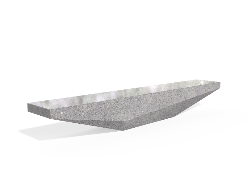CONCRETE BENCH 320 E seat polished aggregate, sides exposed aggregate