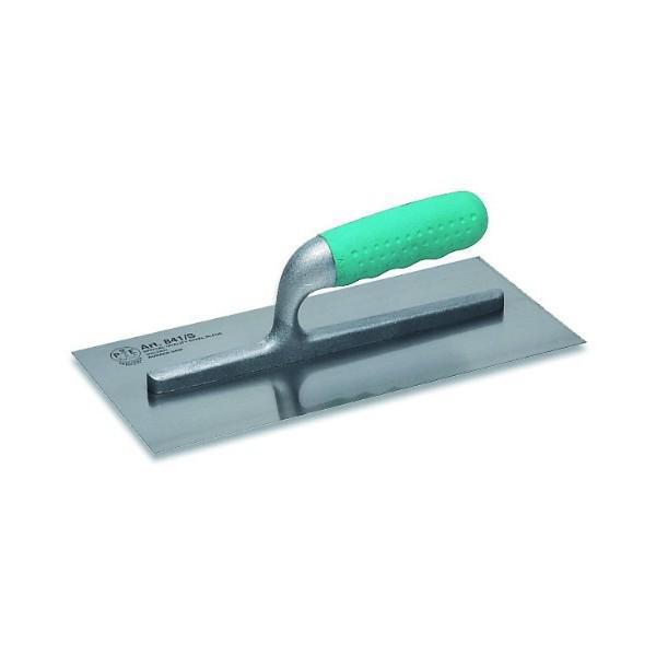 STEEL TROWEL 280X120 MM WITH GREEN RUBBER HANDLE